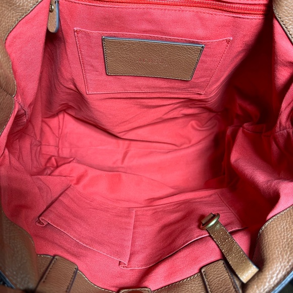 J.Crew All Day Leather Tote Bag Roasted Chestnut Brown Shoulder Handbag - Picture 4 of 11